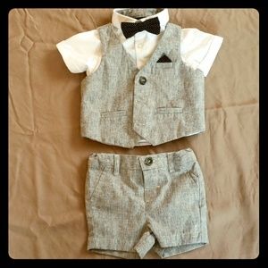 Baby Formal Suit 4pc 3-6 Month Short Sleeve